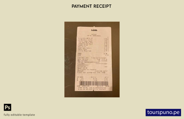 Plantilla de recibo de pago de supermercado Lidl lista para imprimir 1